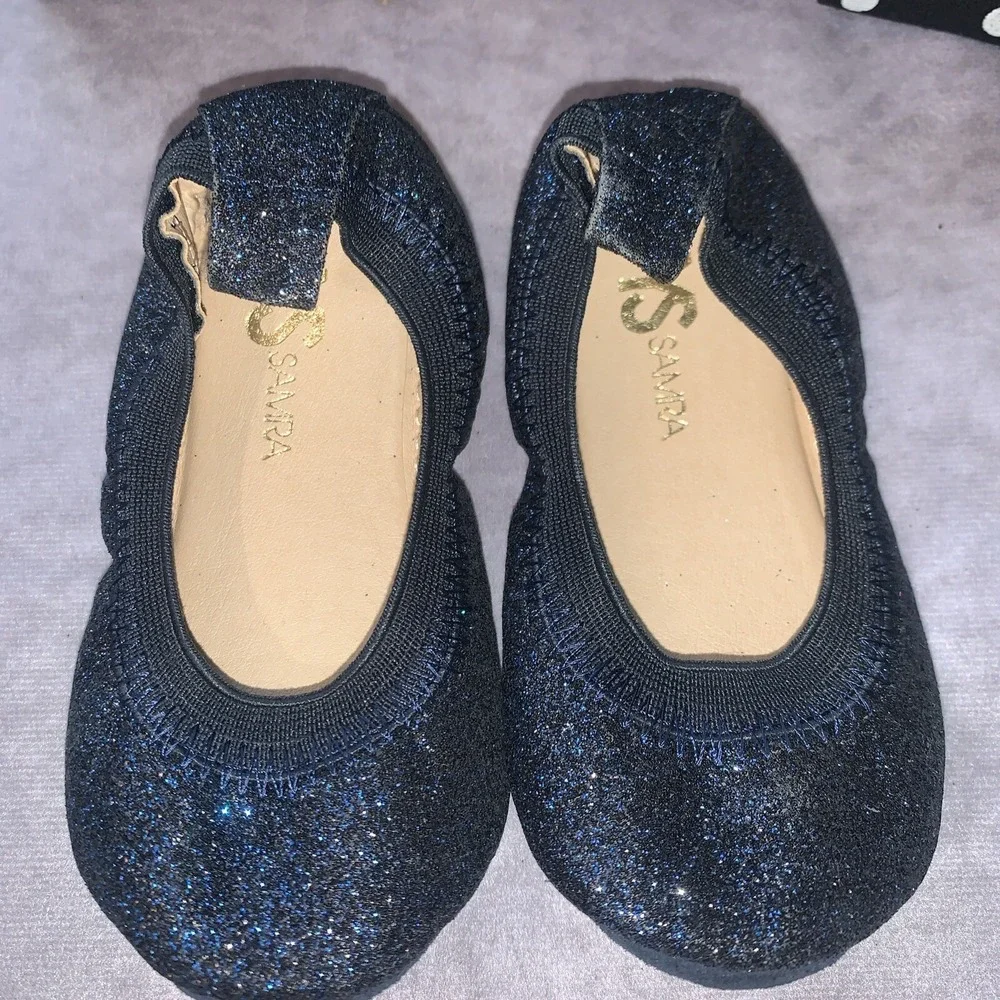 Yosi Samra Little Girl Shoes Size 6C Blue Ballet Flats Sapphire Sammie Run Small